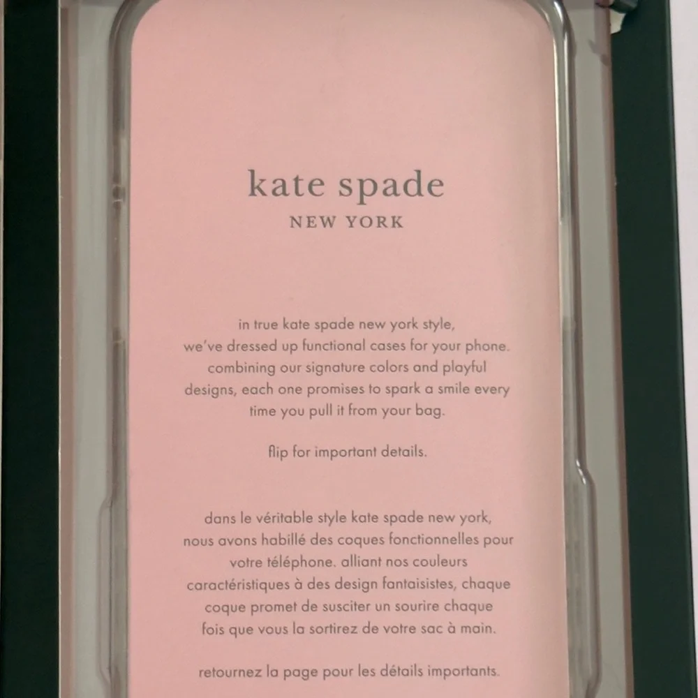 Kade Spade New iPhone 13 Pro Max Protective Case with Pink Crystals